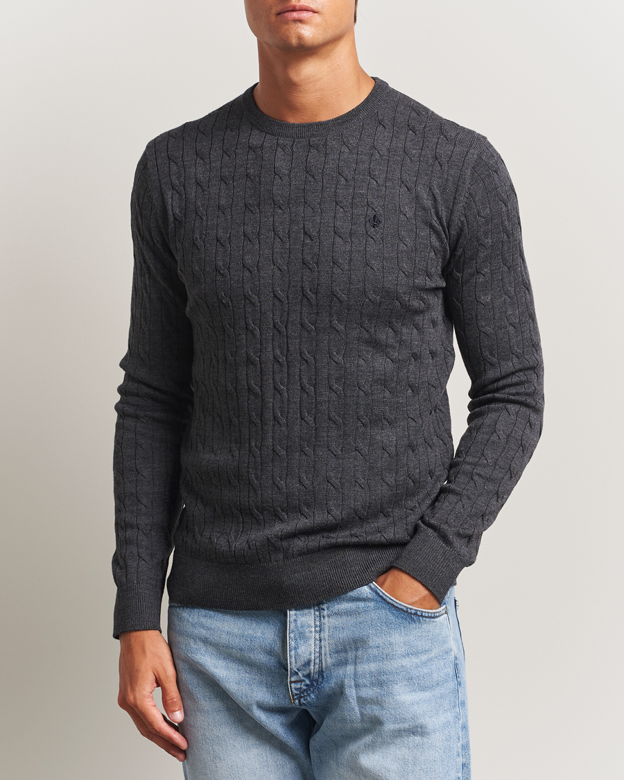 Herre | Gensere | Morris | Merino Cable O-Neck Grey