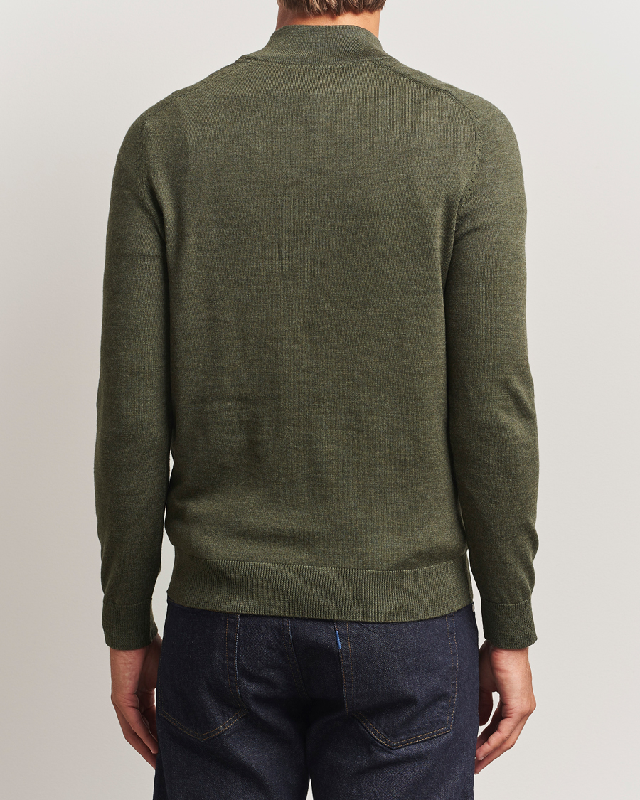 Herre | Gensere | Morris | John Merino Half Zip Olive