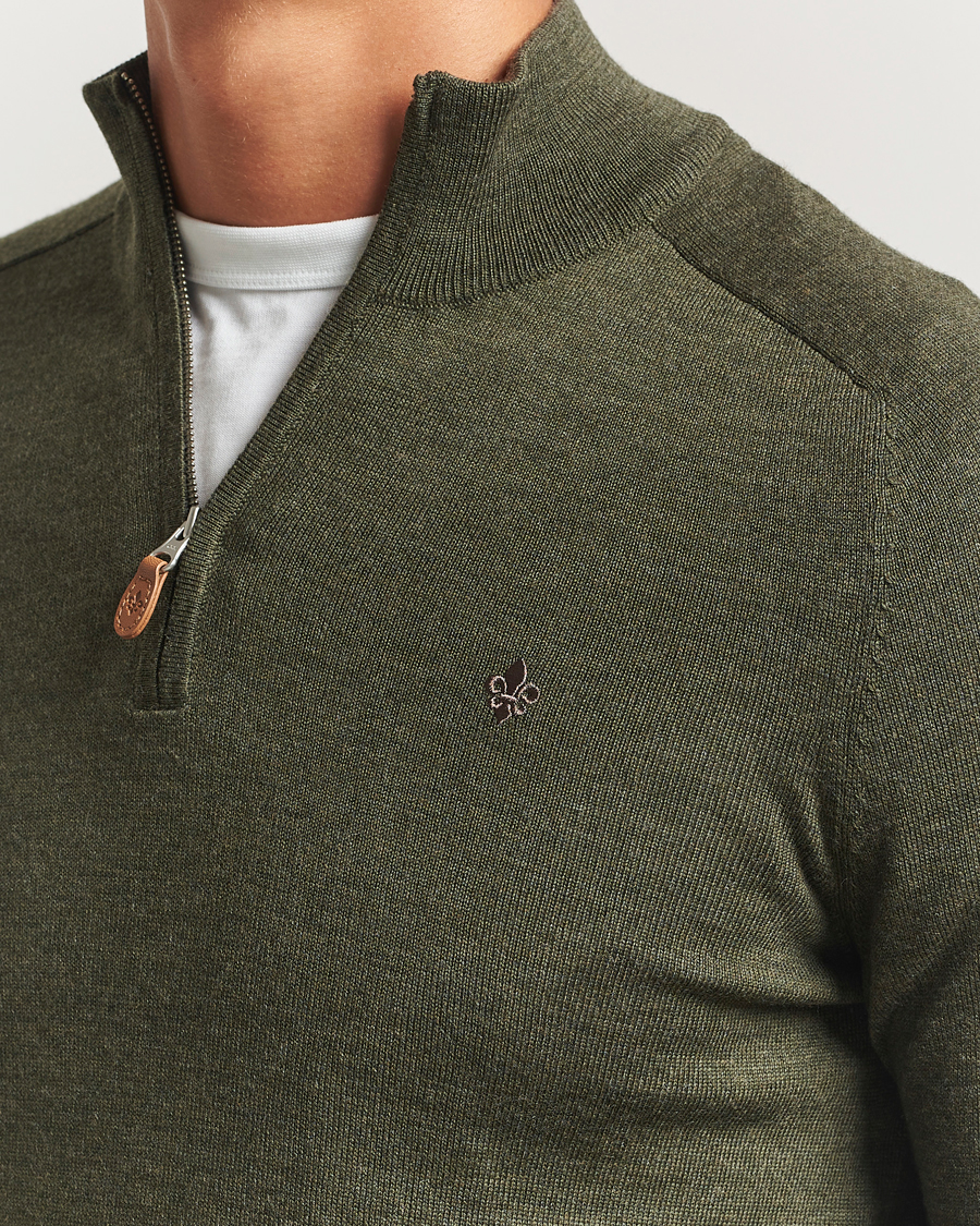 Herre | Gensere | Morris | John Merino Half Zip Olive