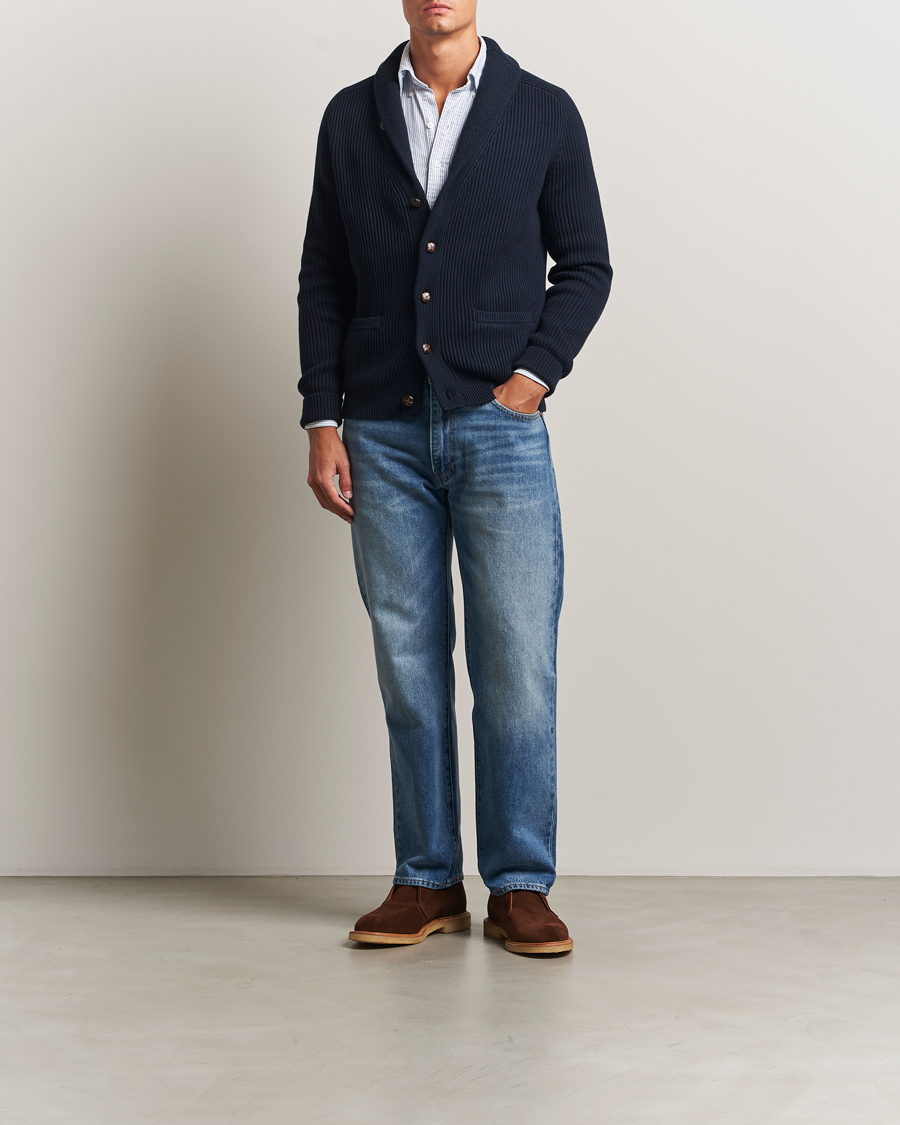Herre | Gensere | Morris | Brayden Shawl Cardigan Navy