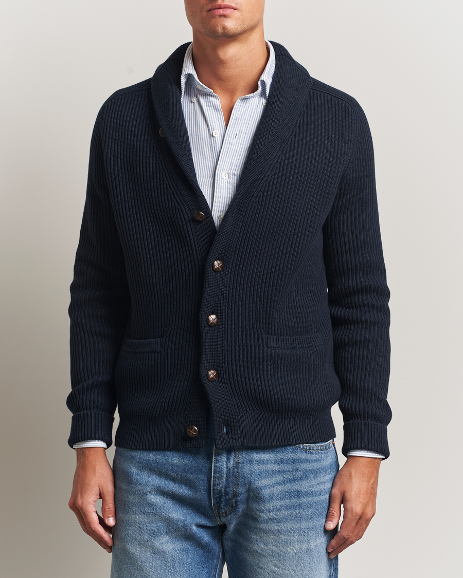 Herre | Gensere | Morris | Brayden Shawl Cardigan Navy