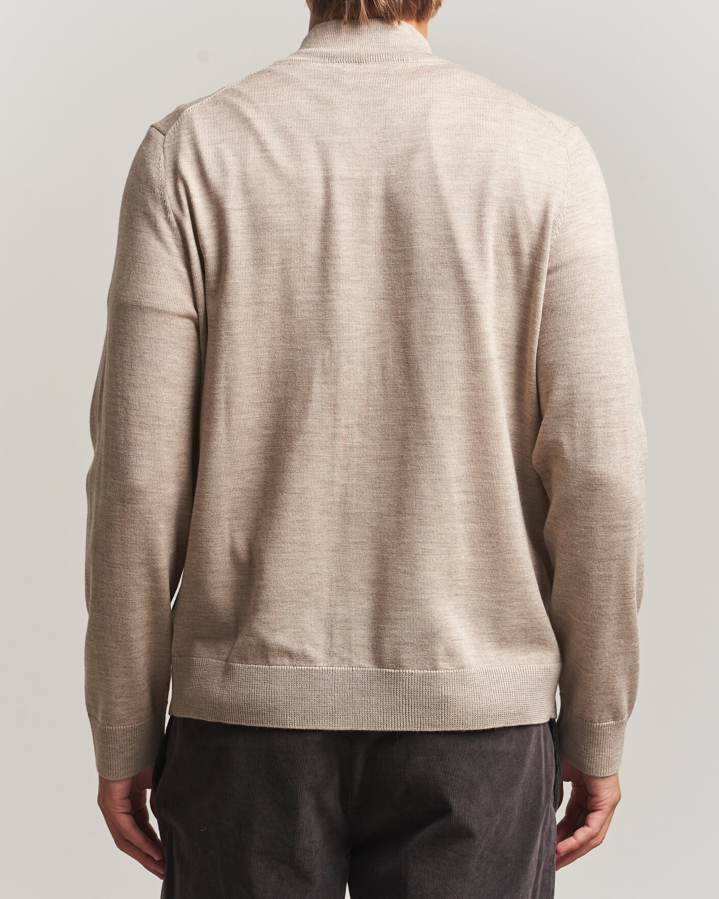 Herre | Gensere | Morris | Merino Full Zip Cardigan Khaki