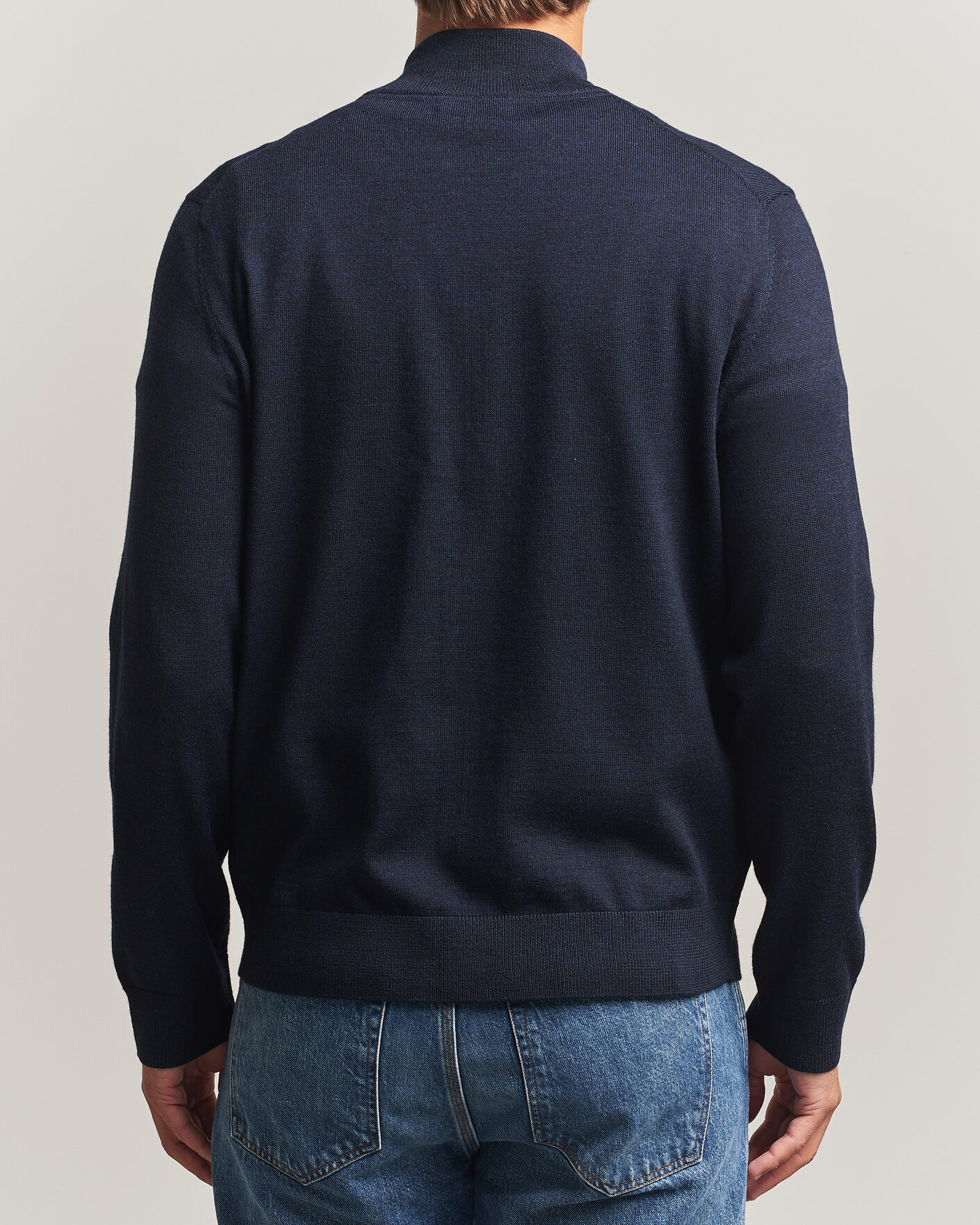 Herre | Gensere | Morris | Merino Full Zip Cardigan Navy