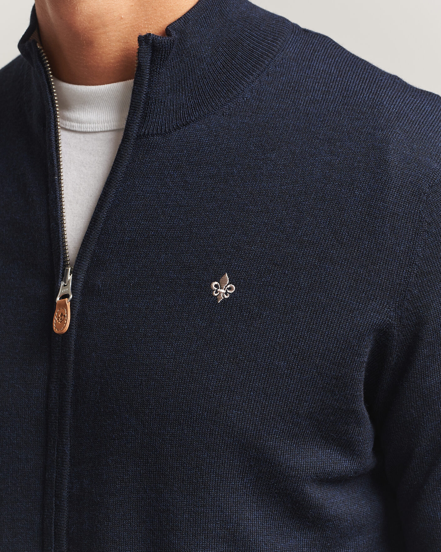 Herre | Gensere | Morris | Merino Full Zip Cardigan Navy