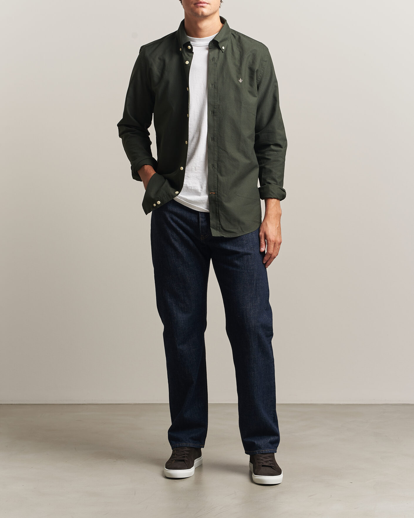 Herre | Gensere | Morris | Douglas Oxford Shirt Olive