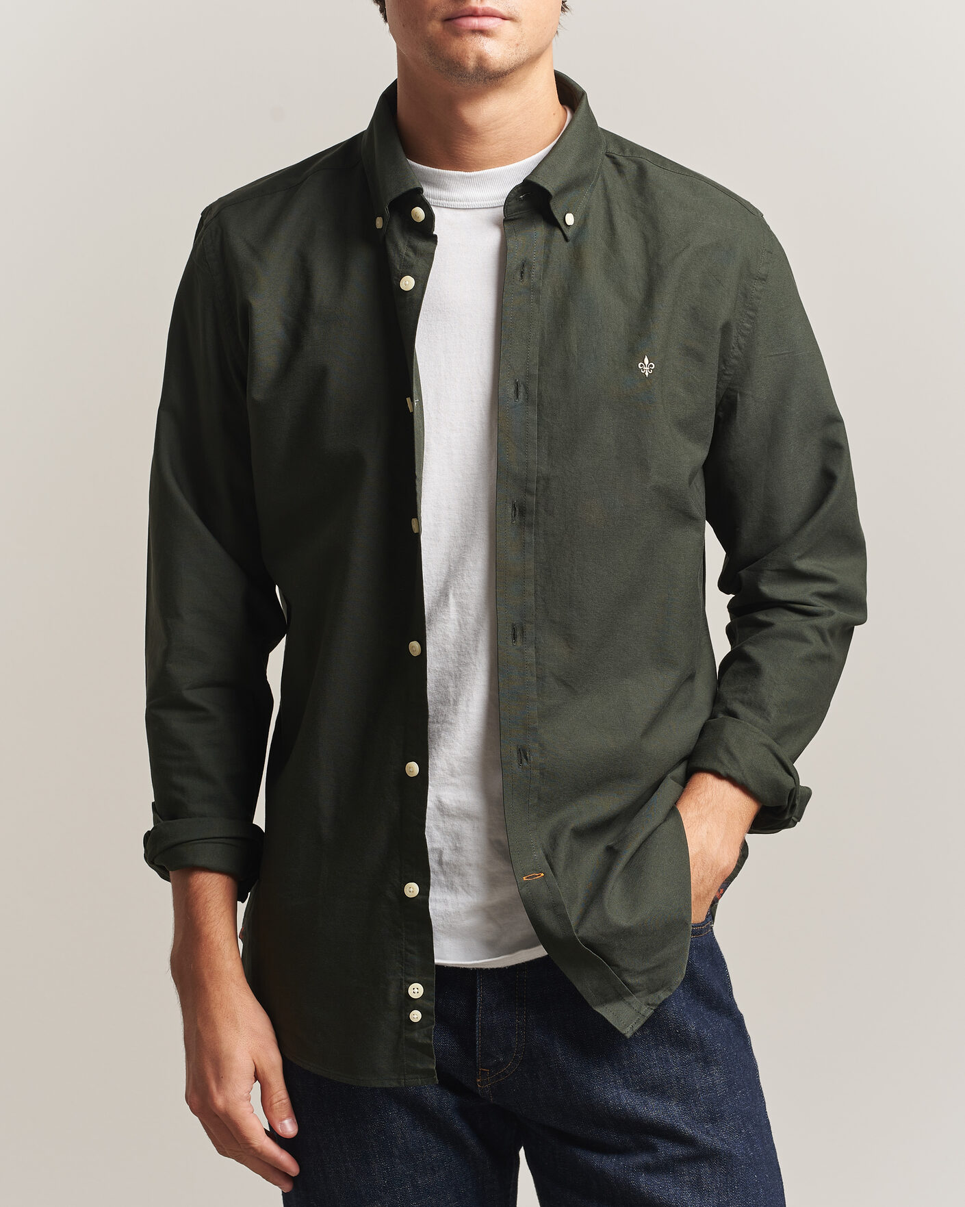 Herre | Gensere | Morris | Douglas Oxford Shirt Olive