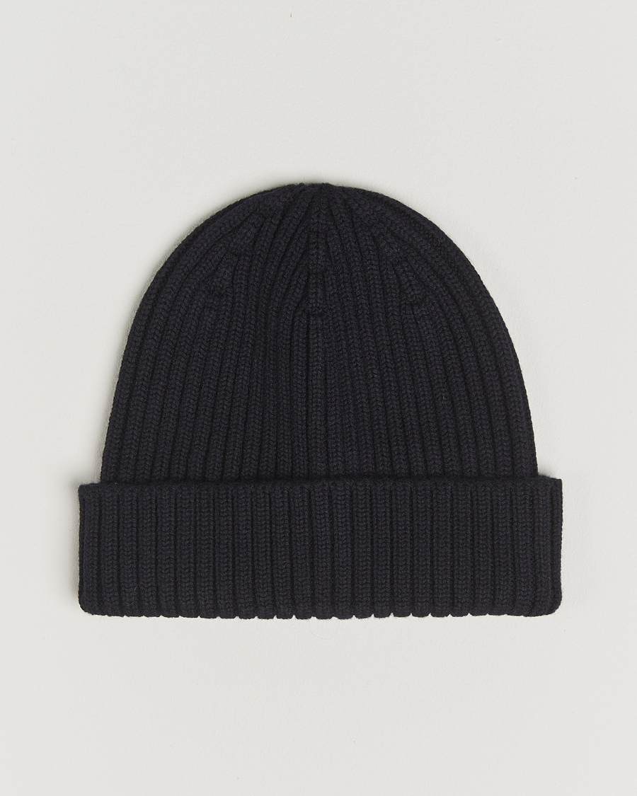 Herre | Luer | Stenströms | Rib Knitted Merino Beanie Navy