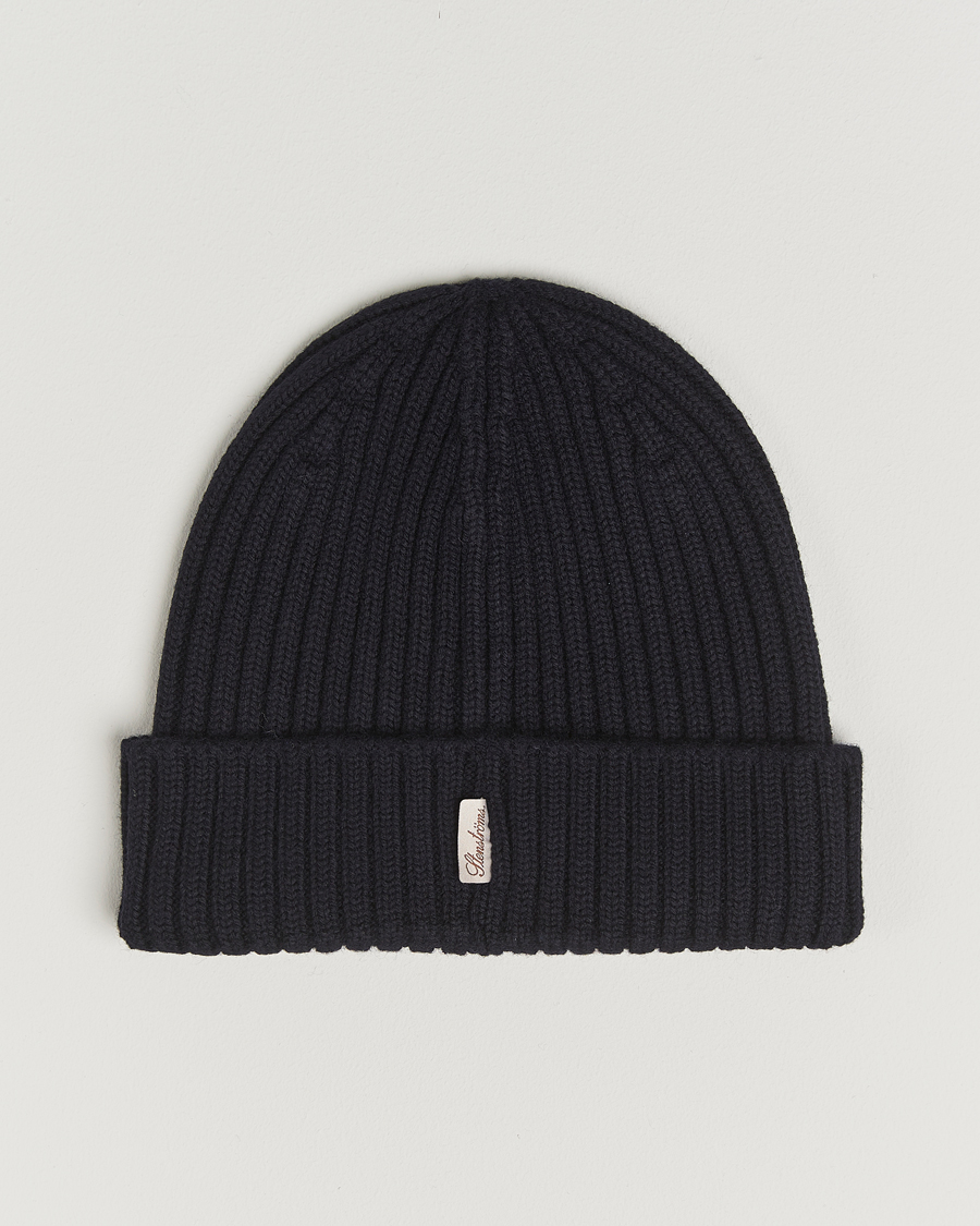 Herre | Luer | Stenströms | Rib Knitted Merino Beanie Navy