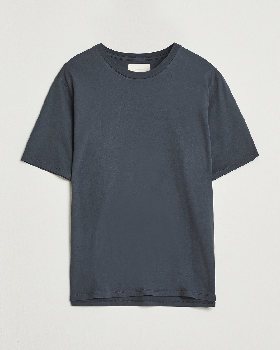 Herre | T-Shirts | Jeanerica | Delon Crew Neck T-Shirt Blue Grey