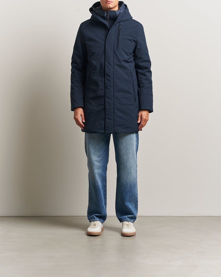 Herre | Jakker | KnowledgeCotton Apparel | Climateshell Padded Jacket Navy