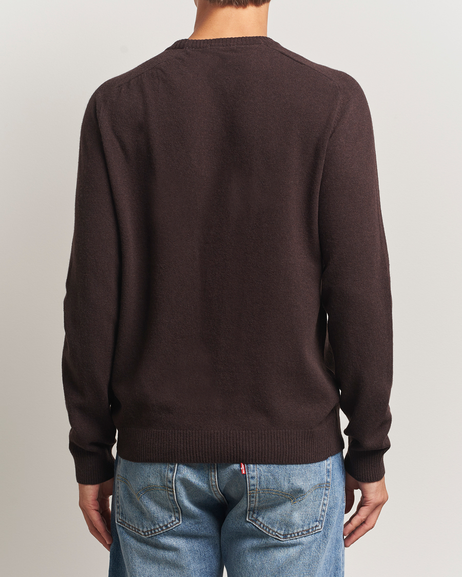 Herre | Gensere | KnowledgeCotton Apparel | Lambswool Roundneck Chocolate