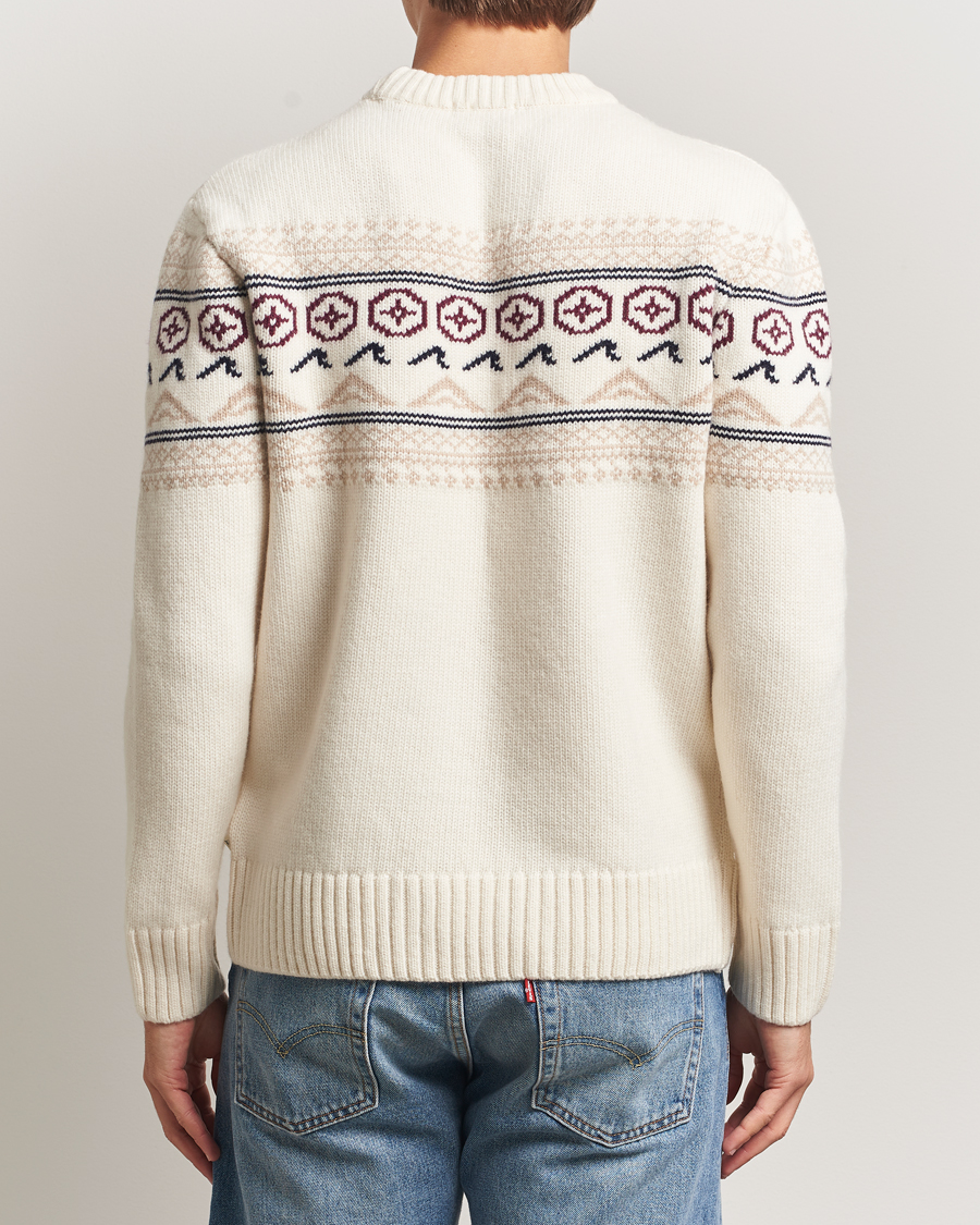 Herre | Gensere | KnowledgeCotton Apparel | Lambswool Knitted Crewneck Egret