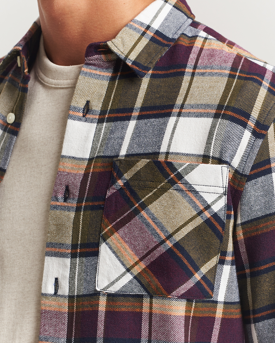 Herre | Skjorter | KnowledgeCotton Apparel | Cotton Checked Flannel Shirt Green
