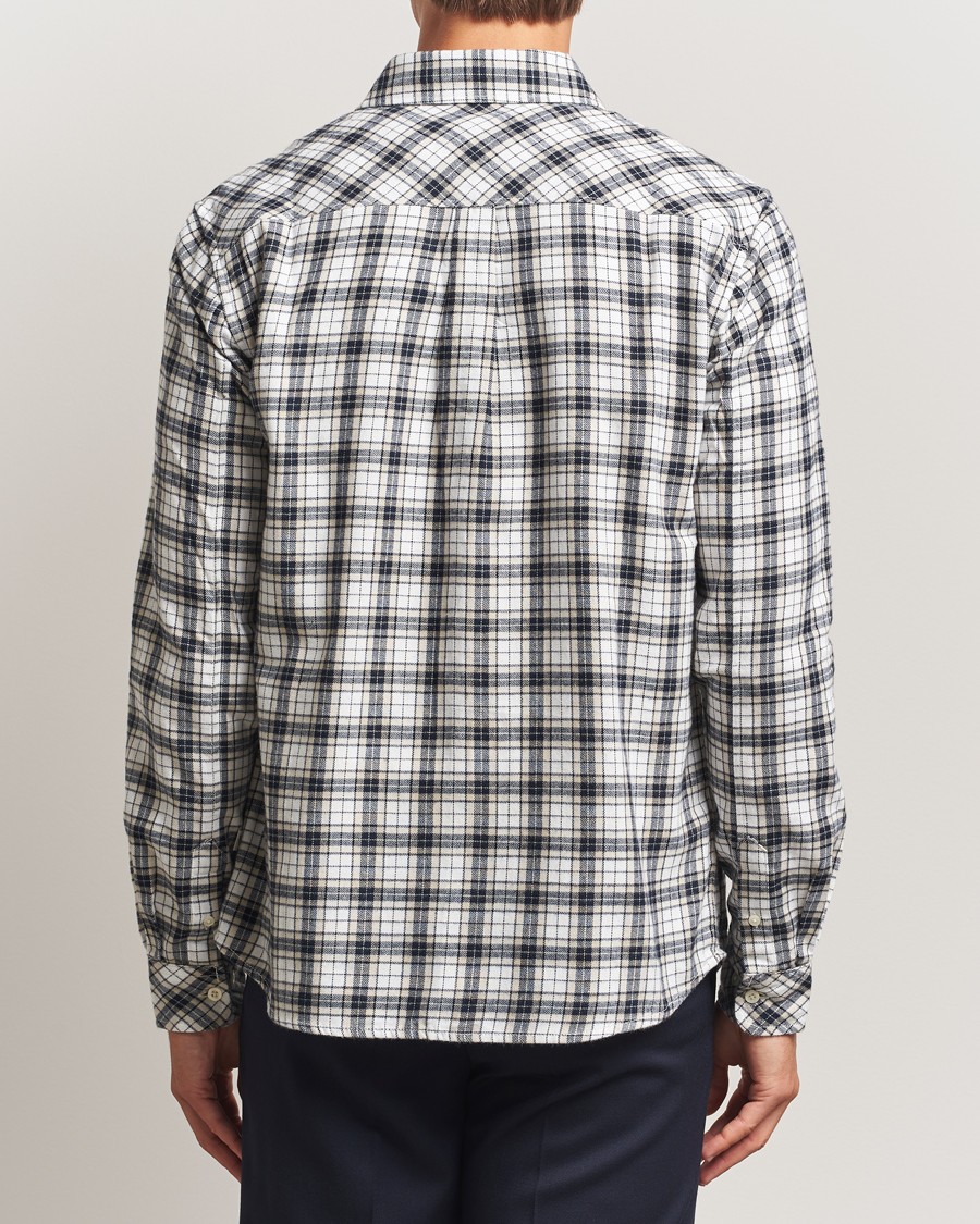 Herre | Skjorter | KnowledgeCotton Apparel | Cotton Small Checked Flannel Shirt Blue
