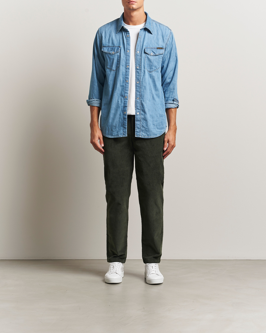 Herre | Bukser | KnowledgeCotton Apparel | Chuck Regular Cord Trousers Olive
