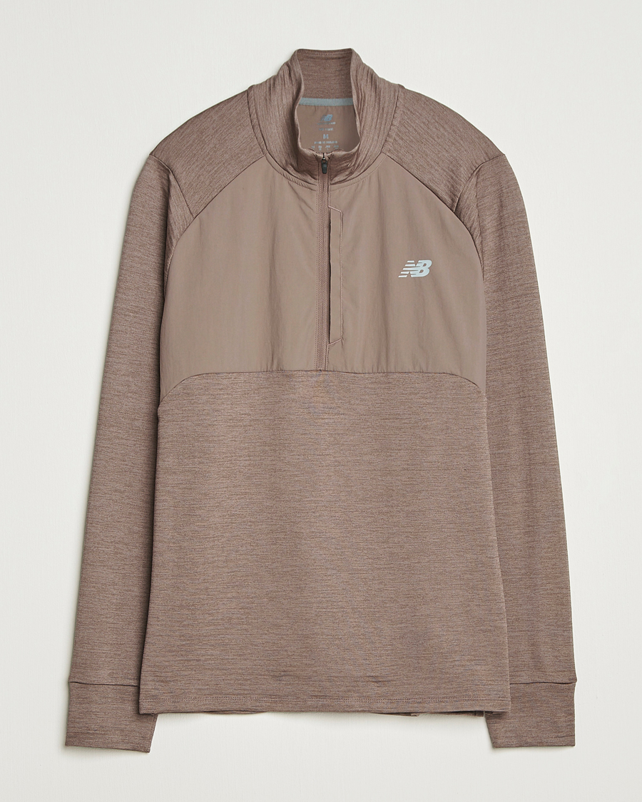 Herre | Gensere | New Balance Running | Heat Grid Half Zip Earth Shadow Heather