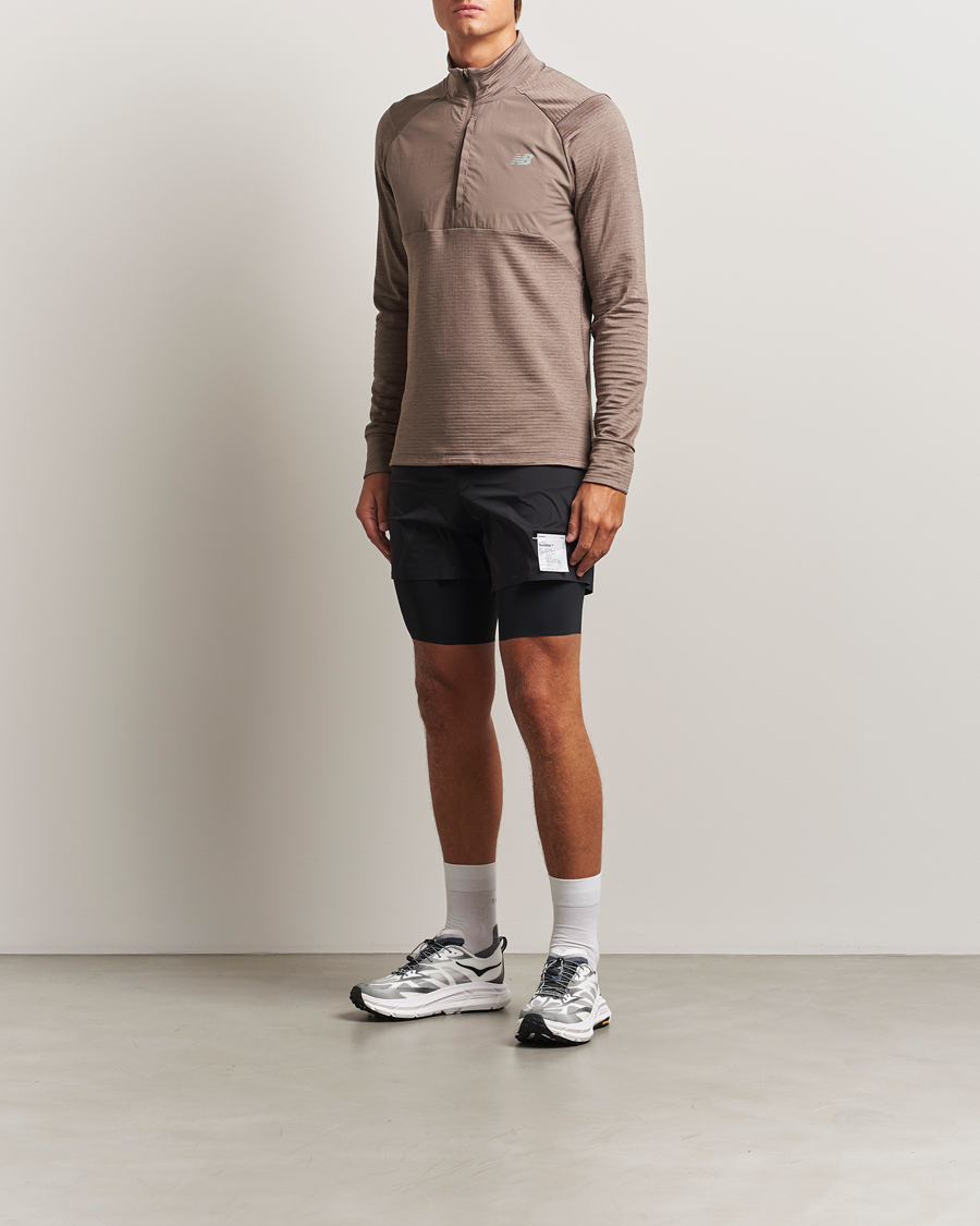 Herre | Gensere | New Balance Running | Heat Grid Half Zip Earth Shadow Heather