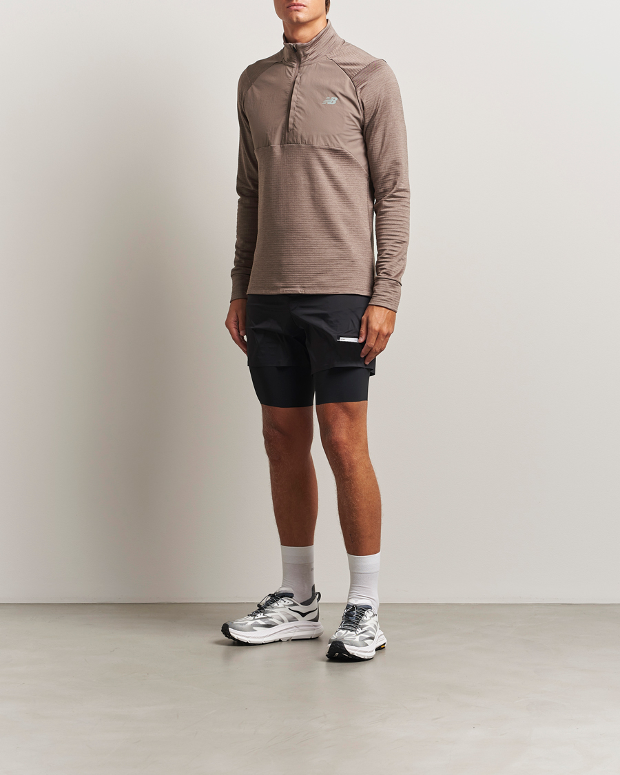 Herre | Gensere | New Balance Running | Heat Grid Half Zip Earth Shadow Heather
