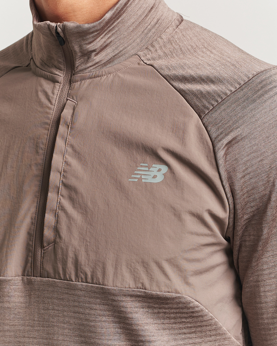 Herre | Gensere | New Balance Running | Heat Grid Half Zip Earth Shadow Heather