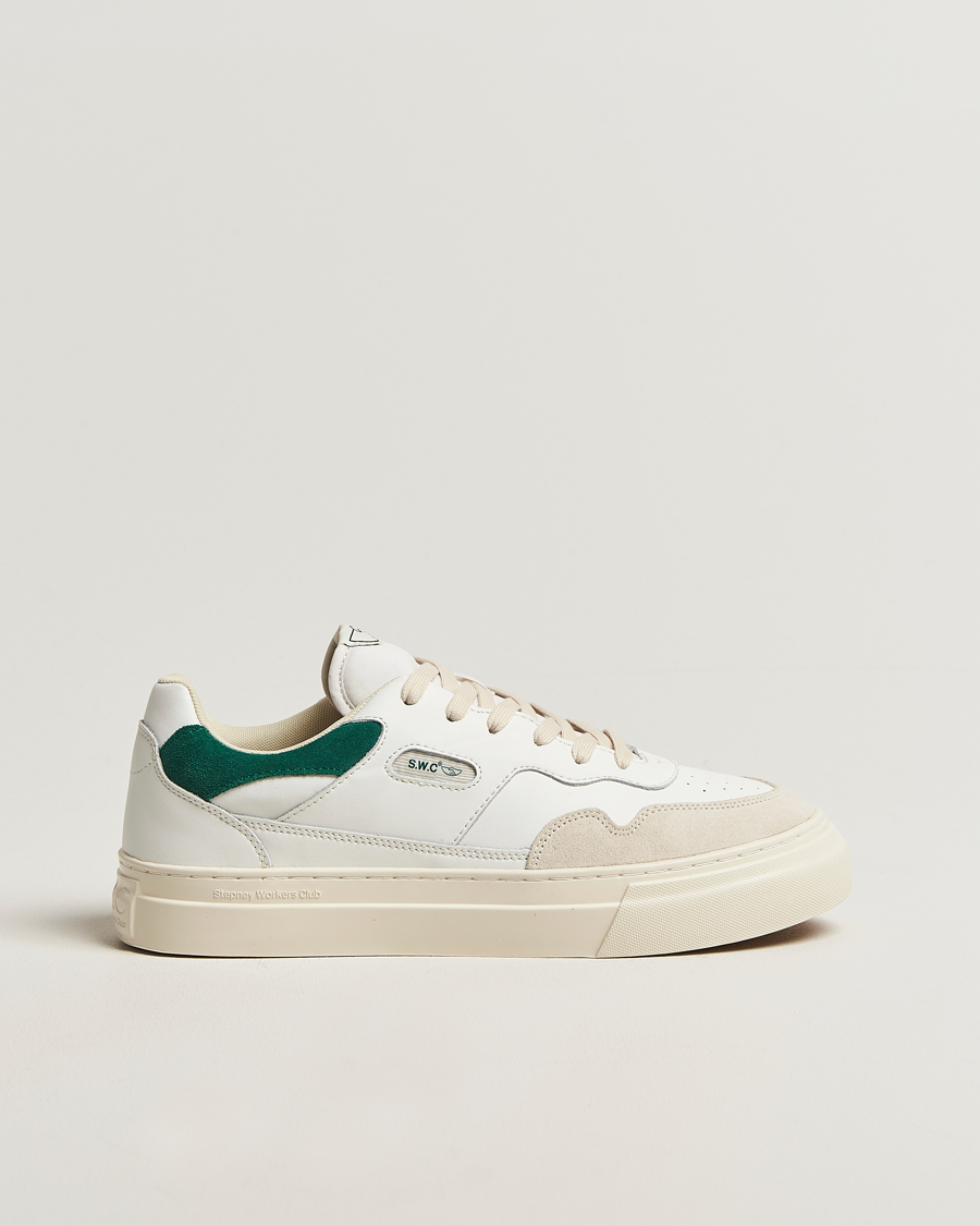 Herre | Sneakers | Stepney Workers Club | Pearl Leather/Suede Mix Sneaker White Green