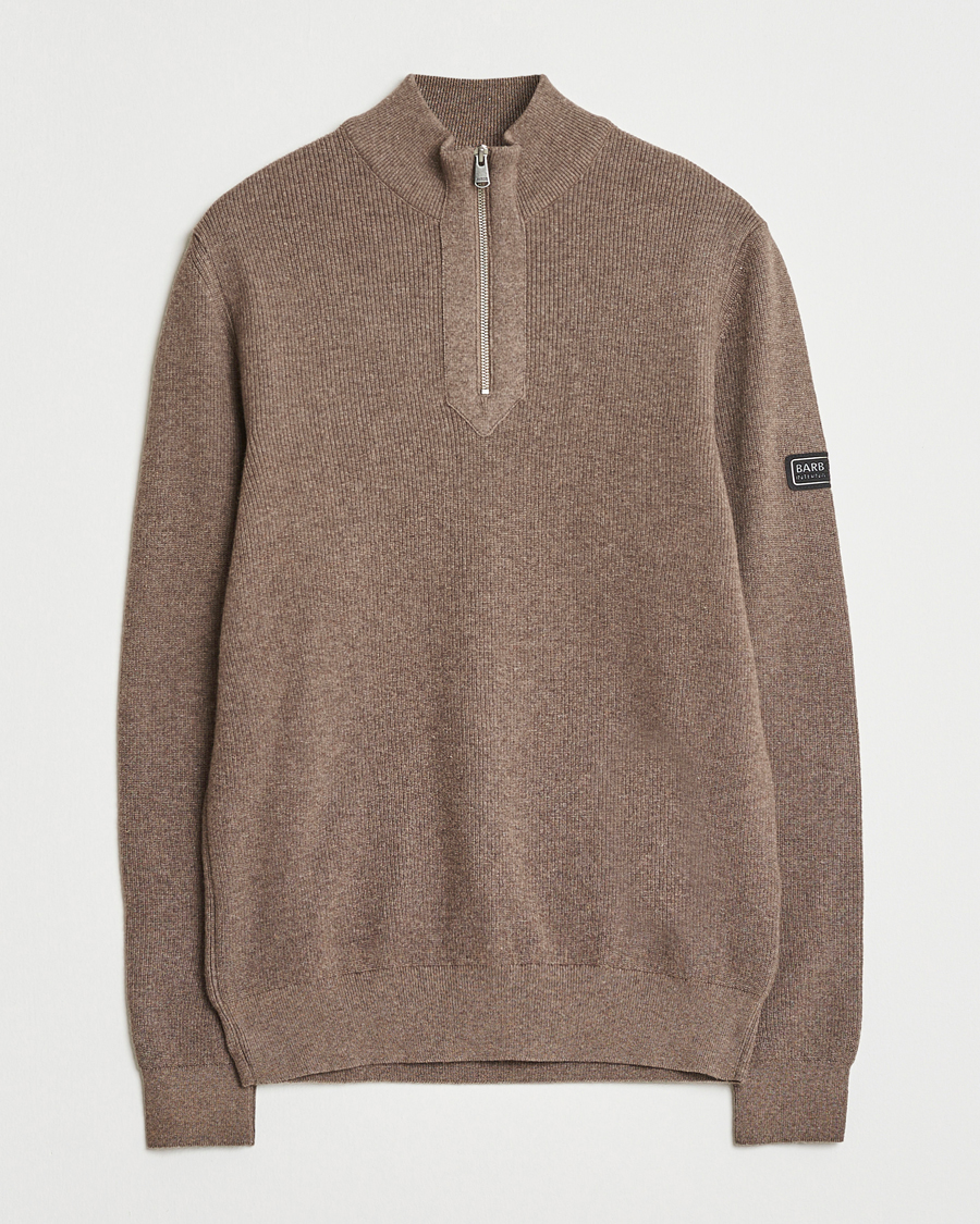 Herre | Gensere | Barbour International | Crawley Wool/Cotton Half Zip Brindle