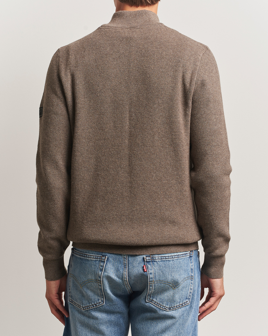 Herre | Gensere | Barbour International | Crawley Wool/Cotton Half Zip Brindle