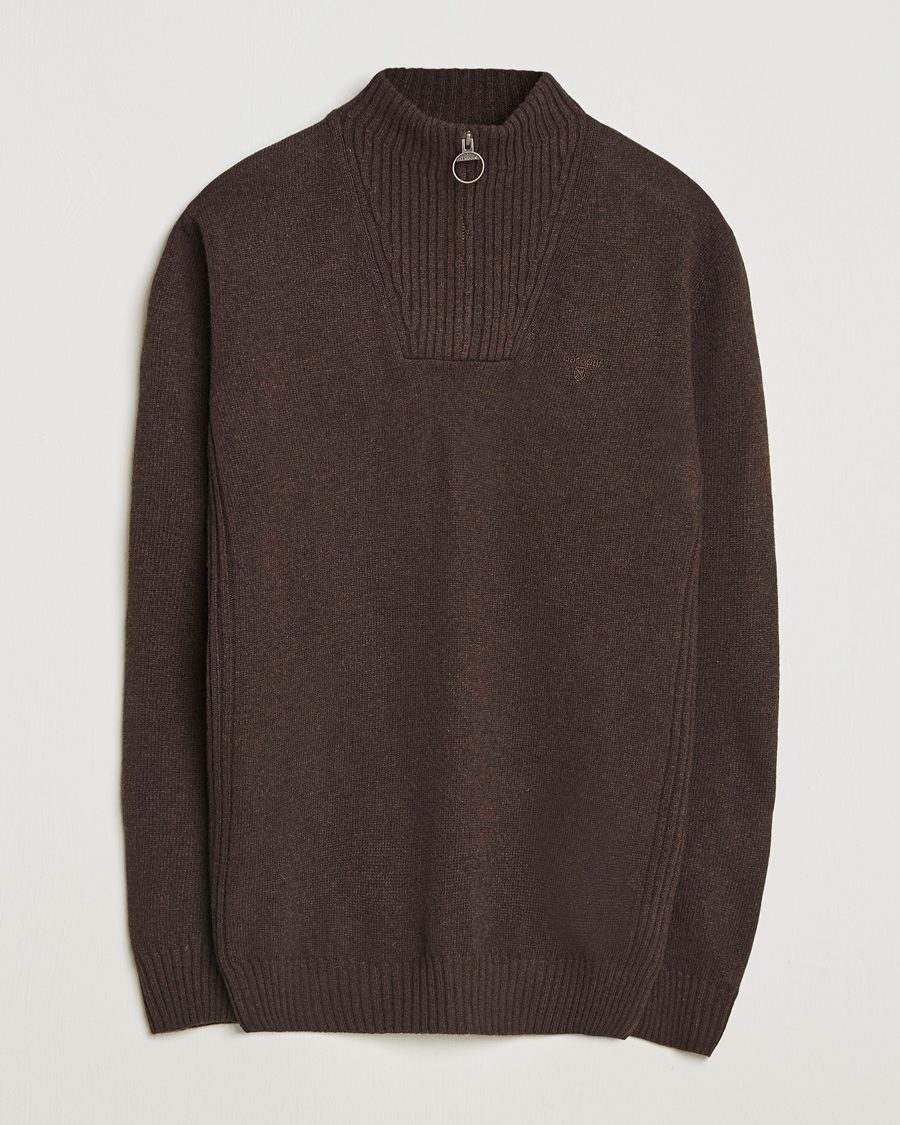 Herre | Gensere | Barbour Lifestyle | Essential Lambswool Half Zip Dark Oak