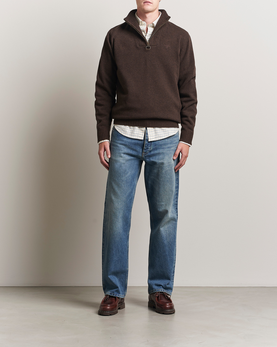 Herre | Gensere | Barbour Lifestyle | Essential Lambswool Half Zip Dark Oak