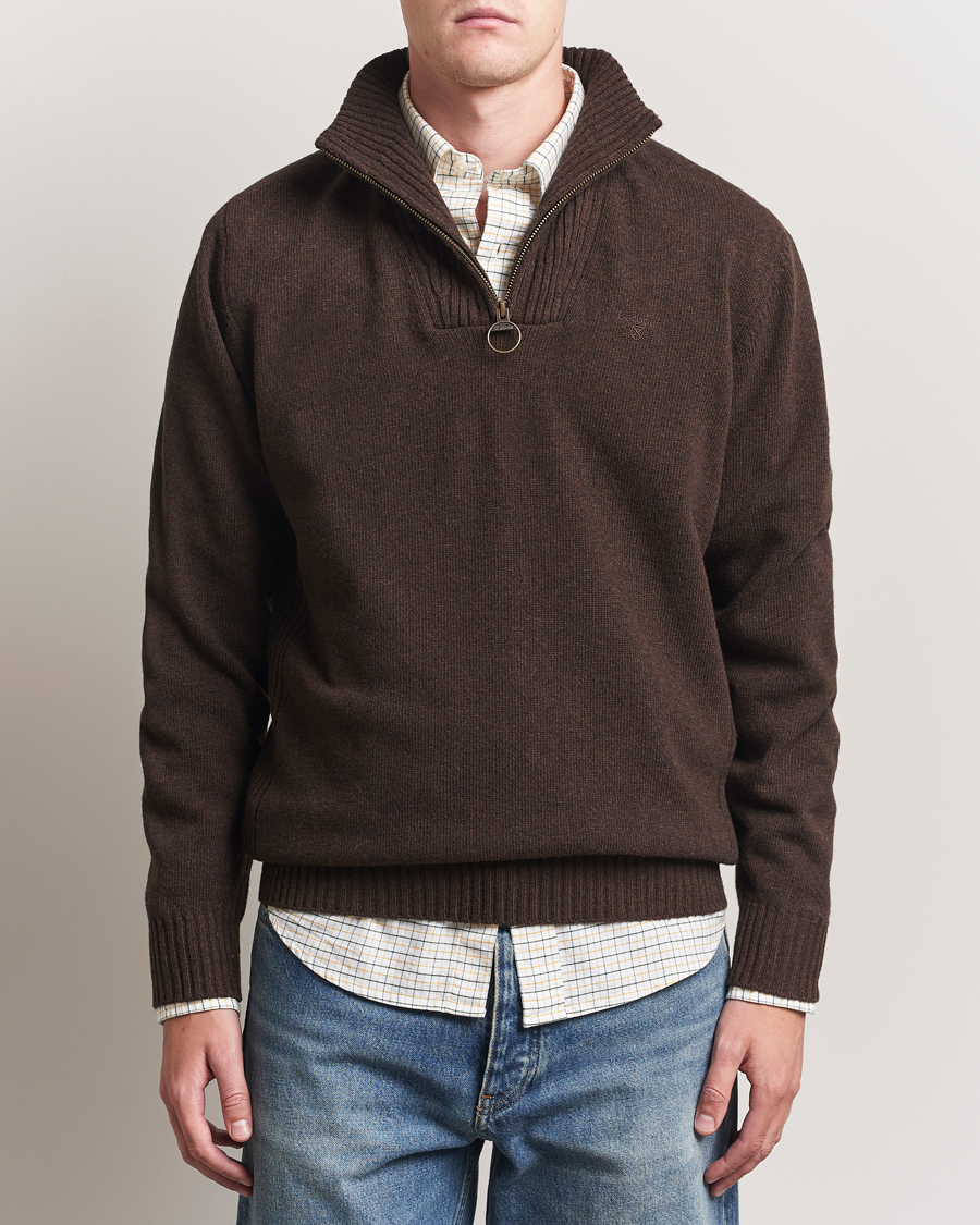 Herre | Gensere | Barbour Lifestyle | Essential Lambswool Half Zip Dark Oak