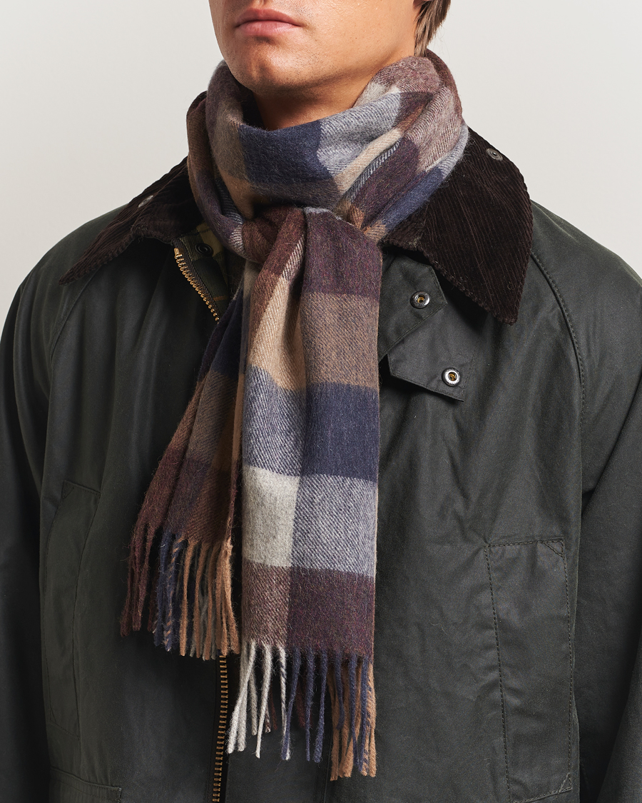 Herre | Skjerf | Barbour Lifestyle | Lambswool Tattersall Scarf Midnight Oak