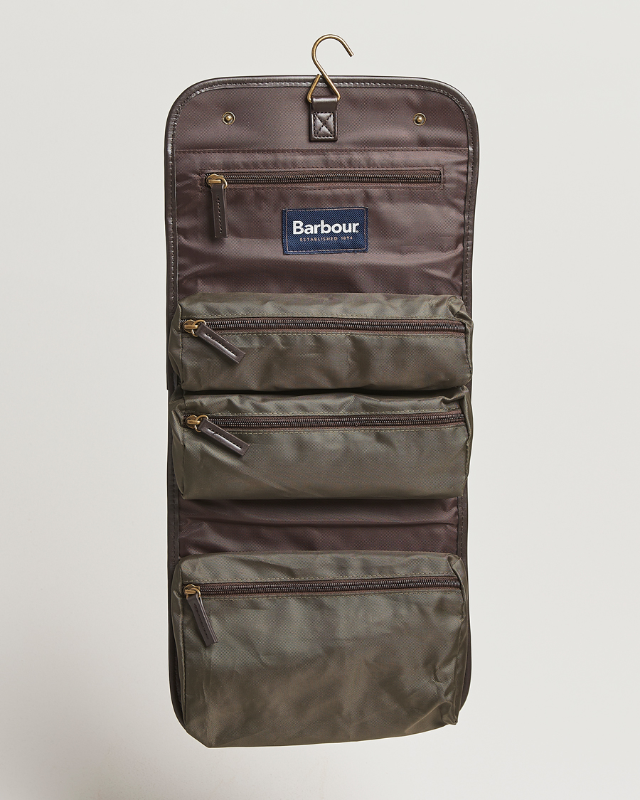 Herre | Vesker | Barbour Lifestyle | Wax Hanging Washbag Olive
