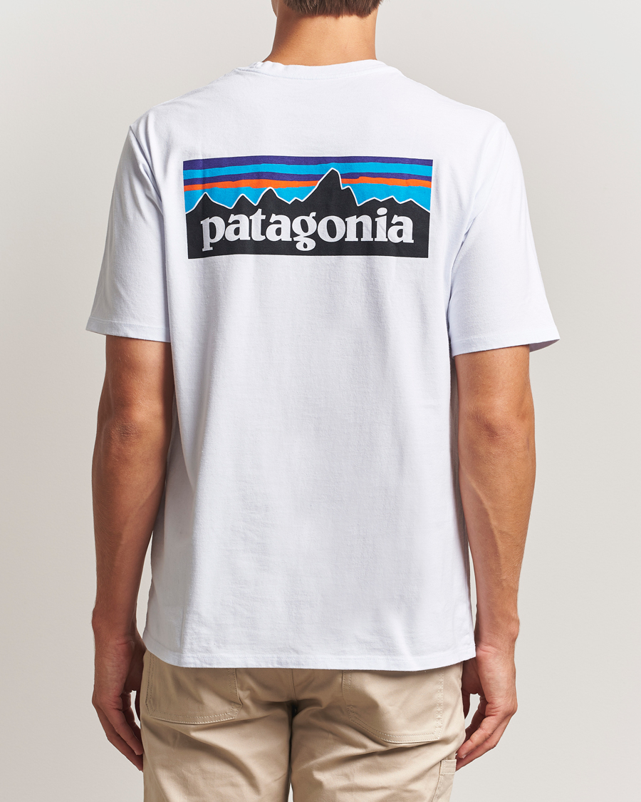 Herre | T-Shirts | Patagonia | P-6 Logo T-Shirt White