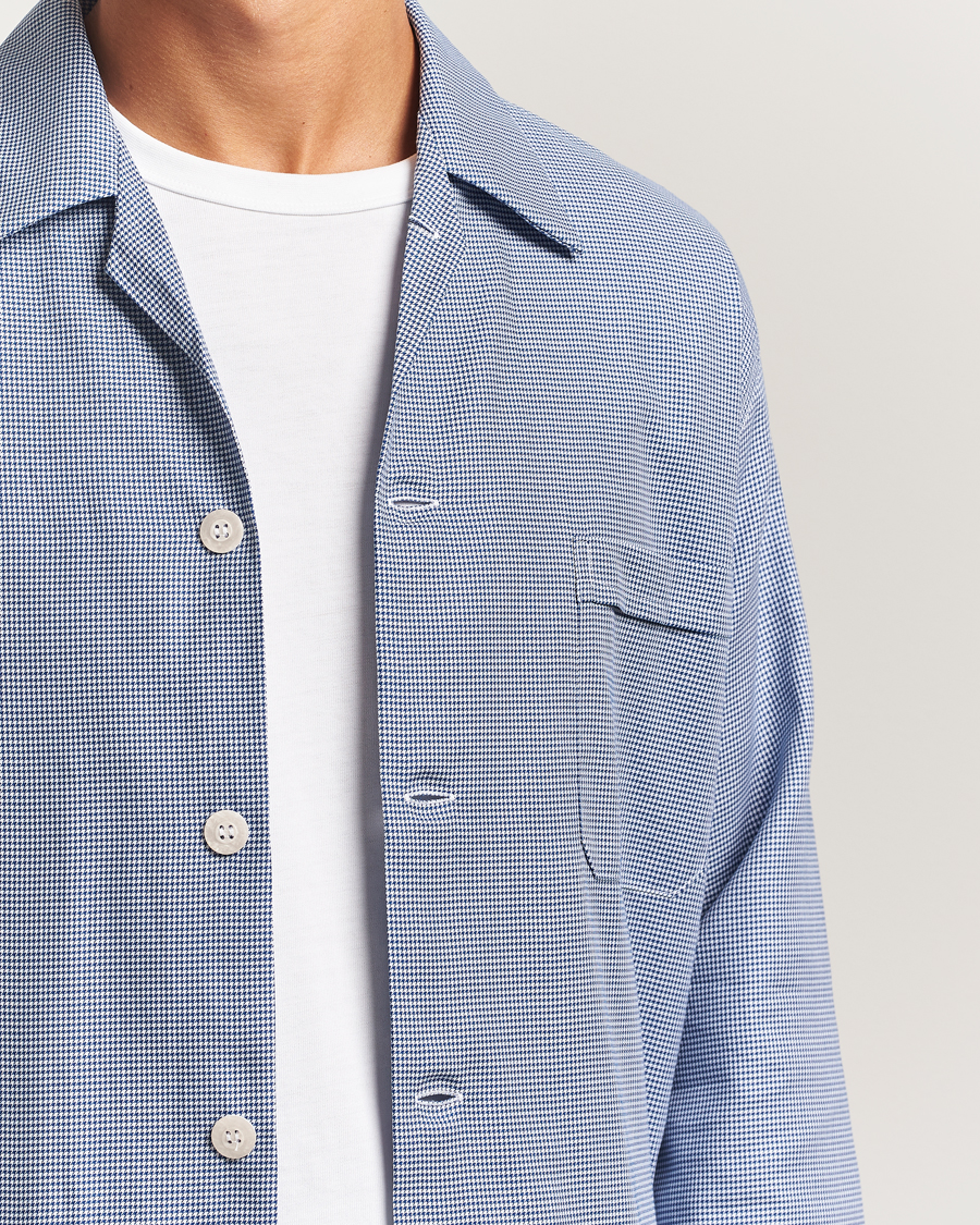 Herre | Pyjamaser og badekåper | Derek Rose | Checked Cotton Pyjama Set Navy