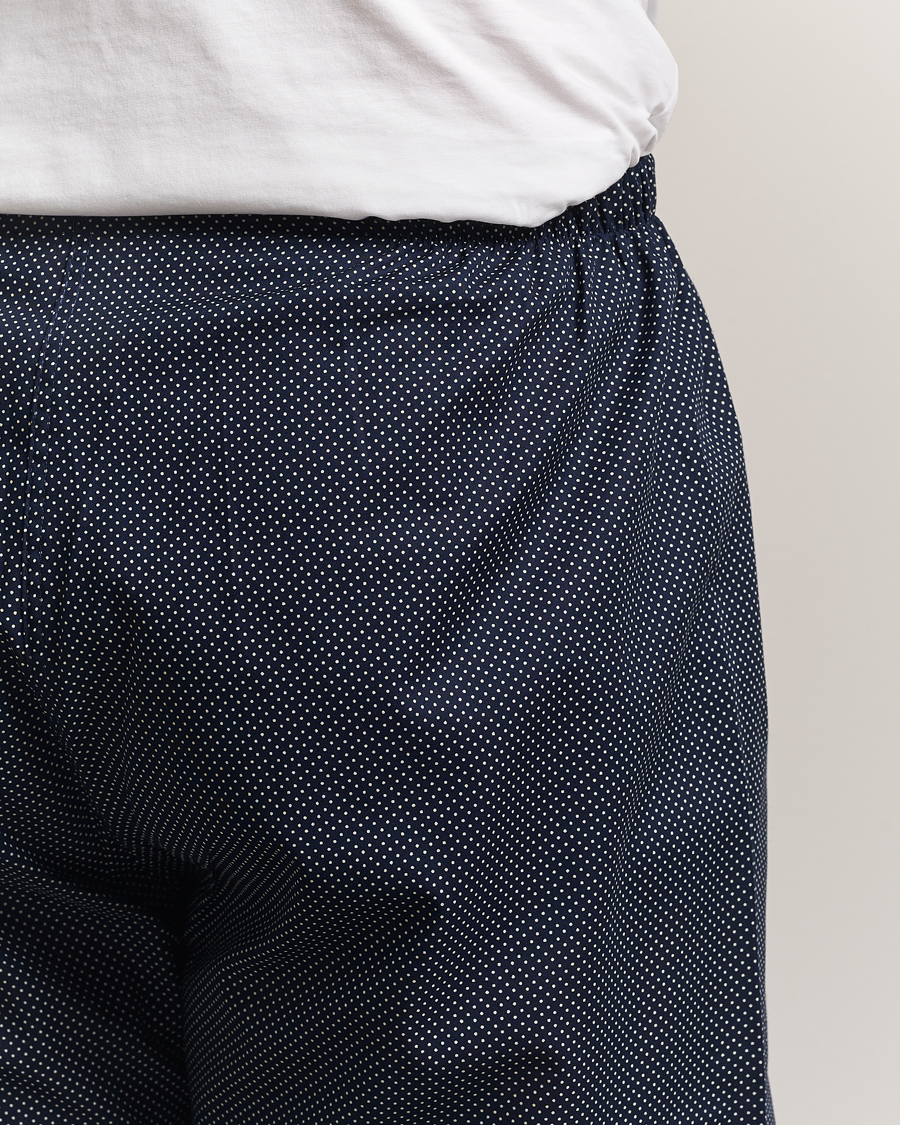 Herre | Pyjamaser og badekåper | Derek Rose | Printed Cotton Pyjama Set Navy