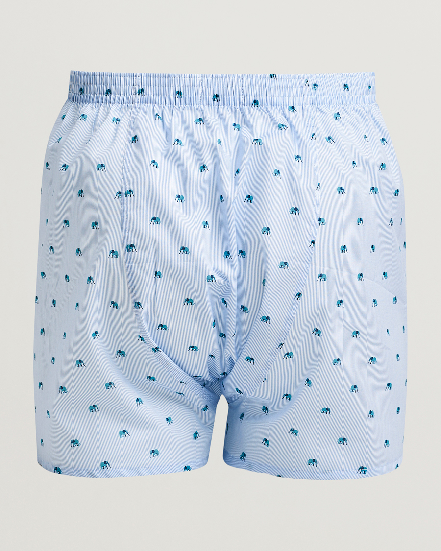 Herre | Undertøy | Derek Rose | Classic Fit Woven Cotton Boxer Shorts Light Blue