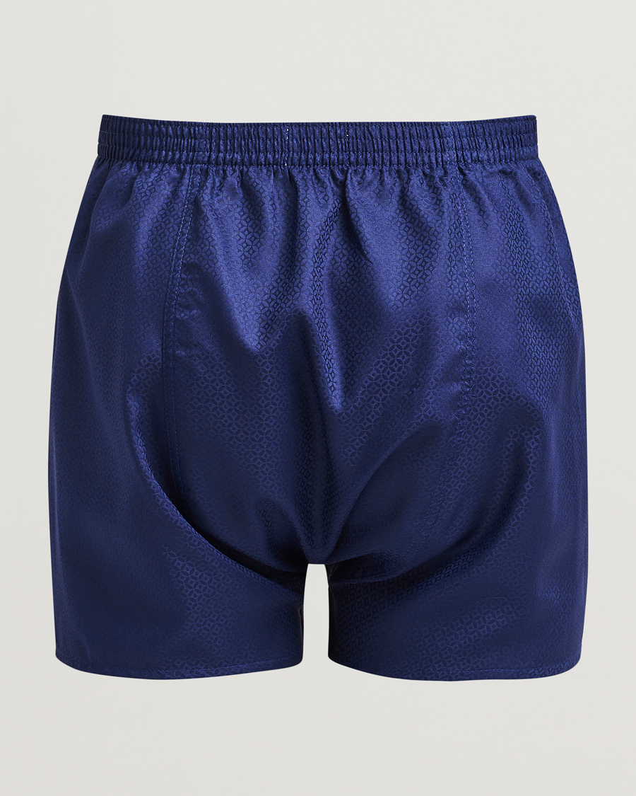 Herre | Undertøy | Derek Rose | Classic Fit Woven Cotton Boxer Shorts Navy