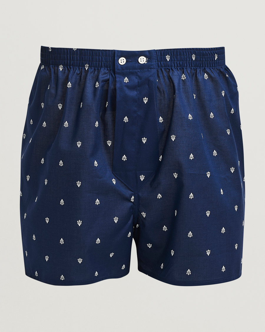 Herre | Undertøy | Derek Rose | Classic Fit Woven Cotton Boxer Shorts Navy