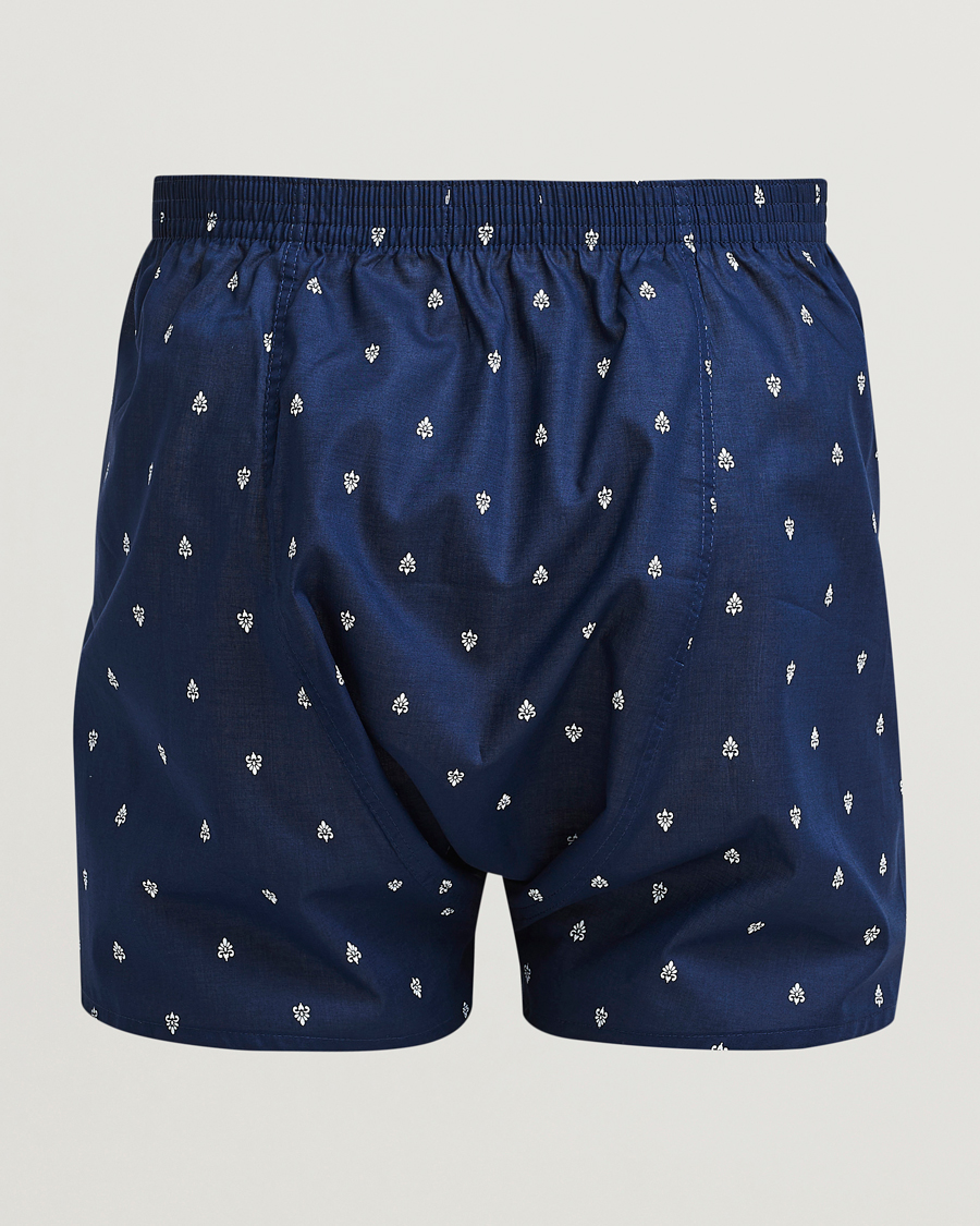 Herre | Undertøy | Derek Rose | Classic Fit Woven Cotton Boxer Shorts Navy