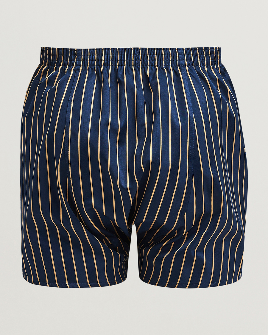 Herre | Undertøy | Derek Rose | Classic Fit Woven Cotton Boxer Shorts Navy