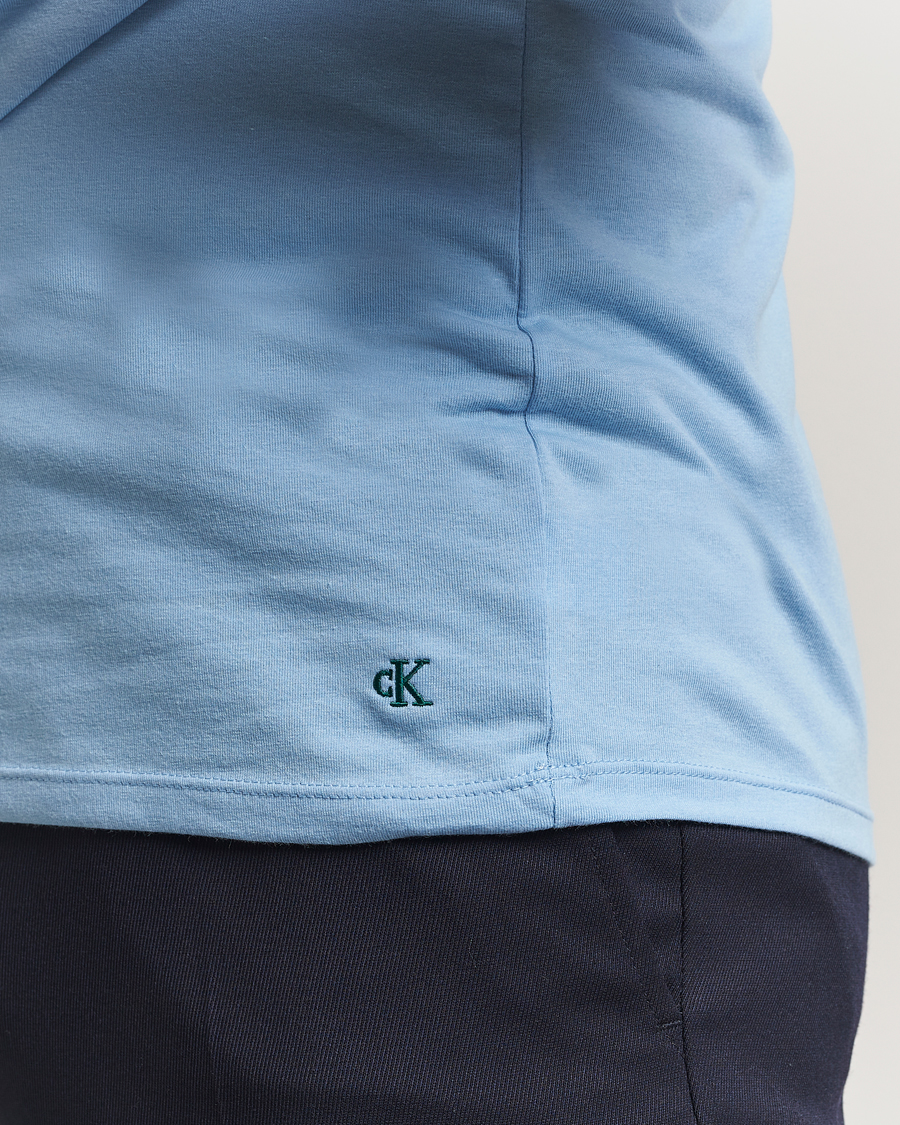 Herre | T-Shirts | Calvin Klein | 3-Pack Cotton Stretch Crew Neck T-Shirt Black/Green/Blue