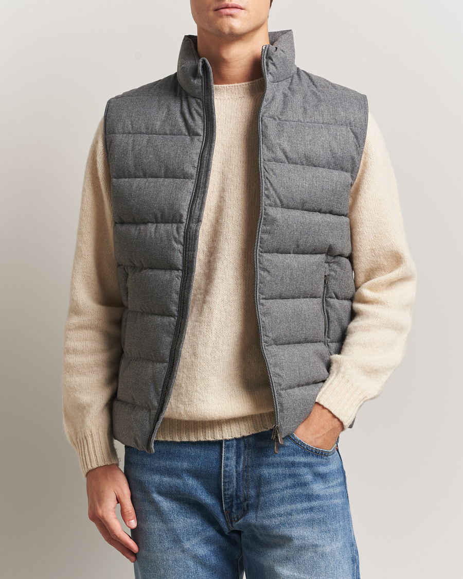 Herre | Vester | Save The Duck | Italo Padded Flannel Vest Mid Grey Melange