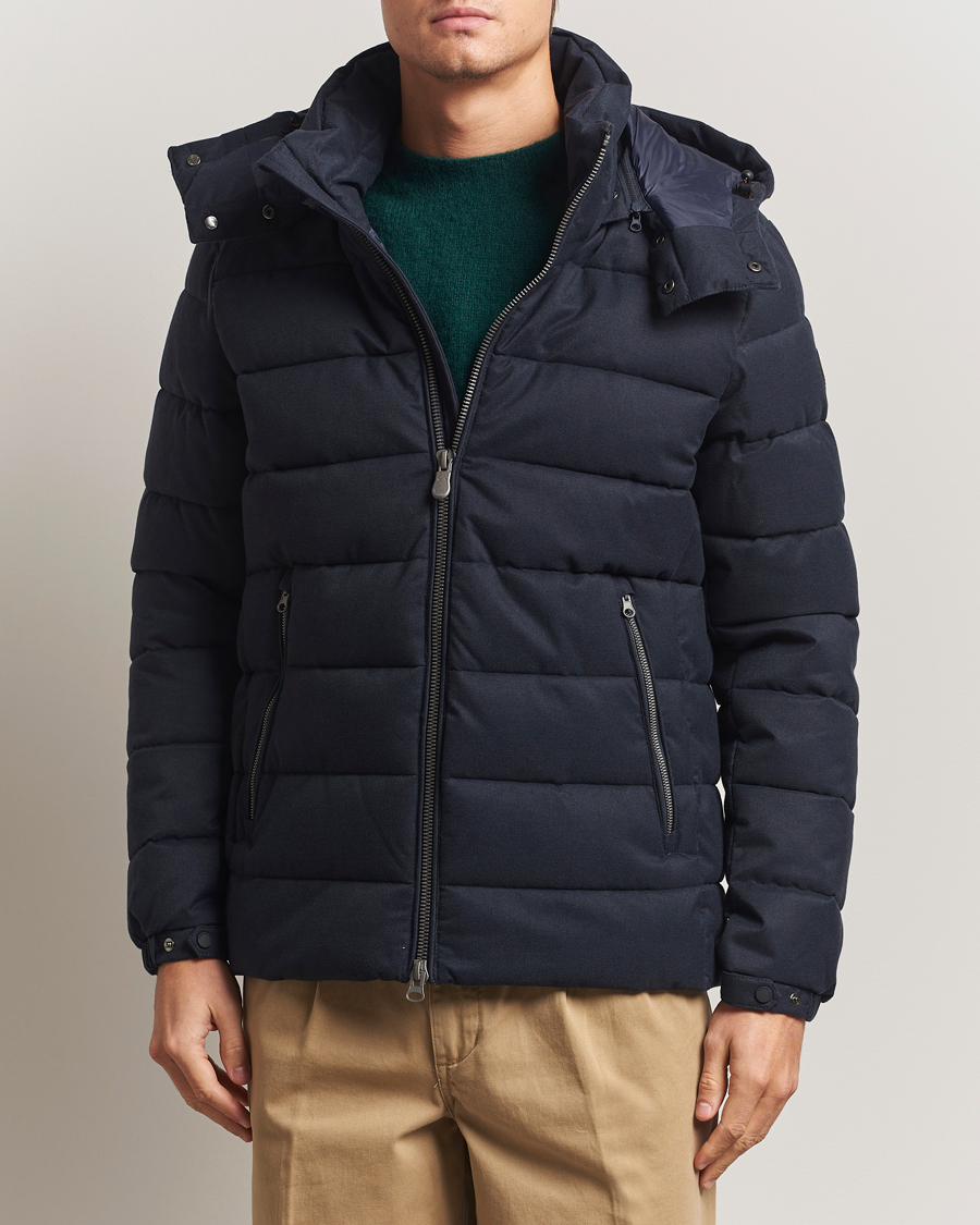 Herre | Jakker | Save The Duck | Constantin Padded Flannel Jacket Navy Blue Melange
