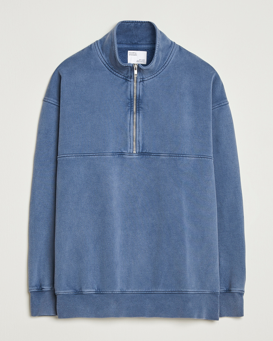 Herre | Gensere | Colorful Standard | Classic Organic Half-Zip Neptune Blue
