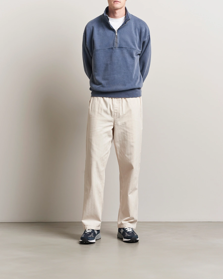 Herre | Gensere | Colorful Standard | Classic Organic Half-Zip Neptune Blue