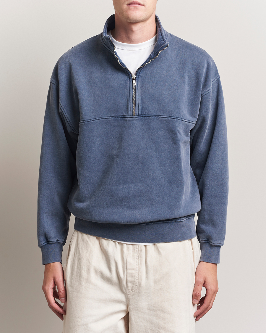 Herre | Gensere | Colorful Standard | Classic Organic Half-Zip Neptune Blue