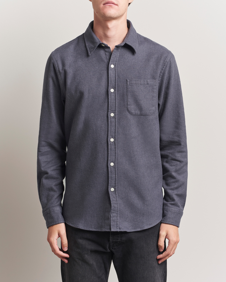 Herre | Skjorter | Colorful Standard | Organic Flannel Shirt Lava Grey