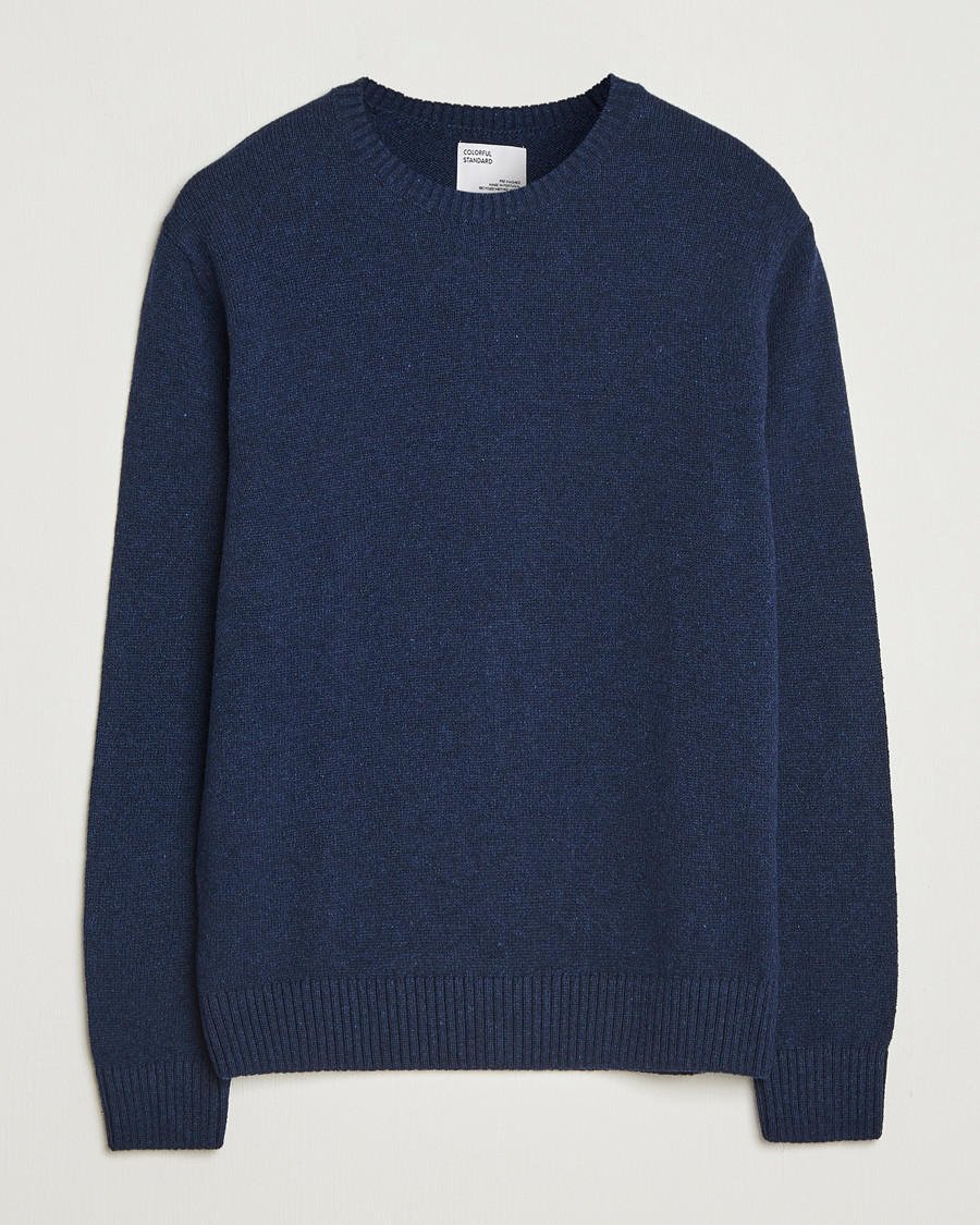 Herre | Gensere | Colorful Standard | Classic Merino Wool Crew Neck Marine Blue