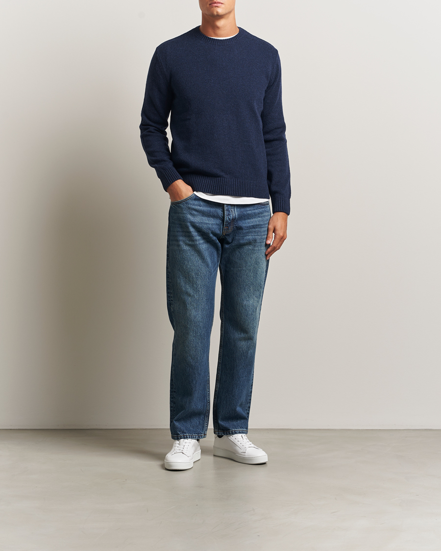 Herre | Gensere | Colorful Standard | Classic Merino Wool Crew Neck Marine Blue