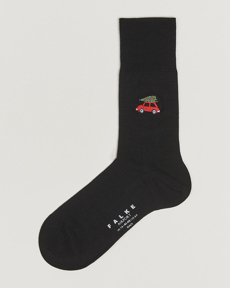 Herre | Undertøy | Falke | Airport Christmas Car Sock Black