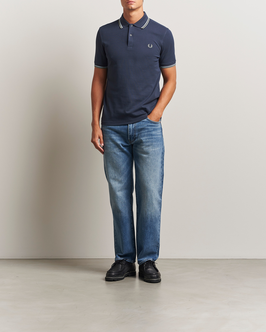 Herre | Pikéer | Fred Perry | Twin Tipped Shirt Dark Airforce